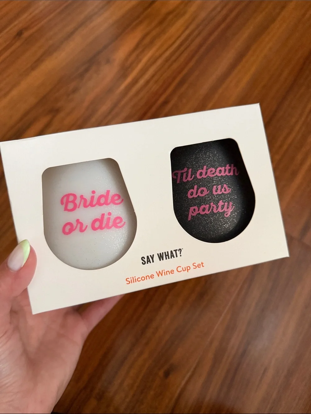 Silicone Wine Cup Set - 'Bride or die' & 'Til death do us party'